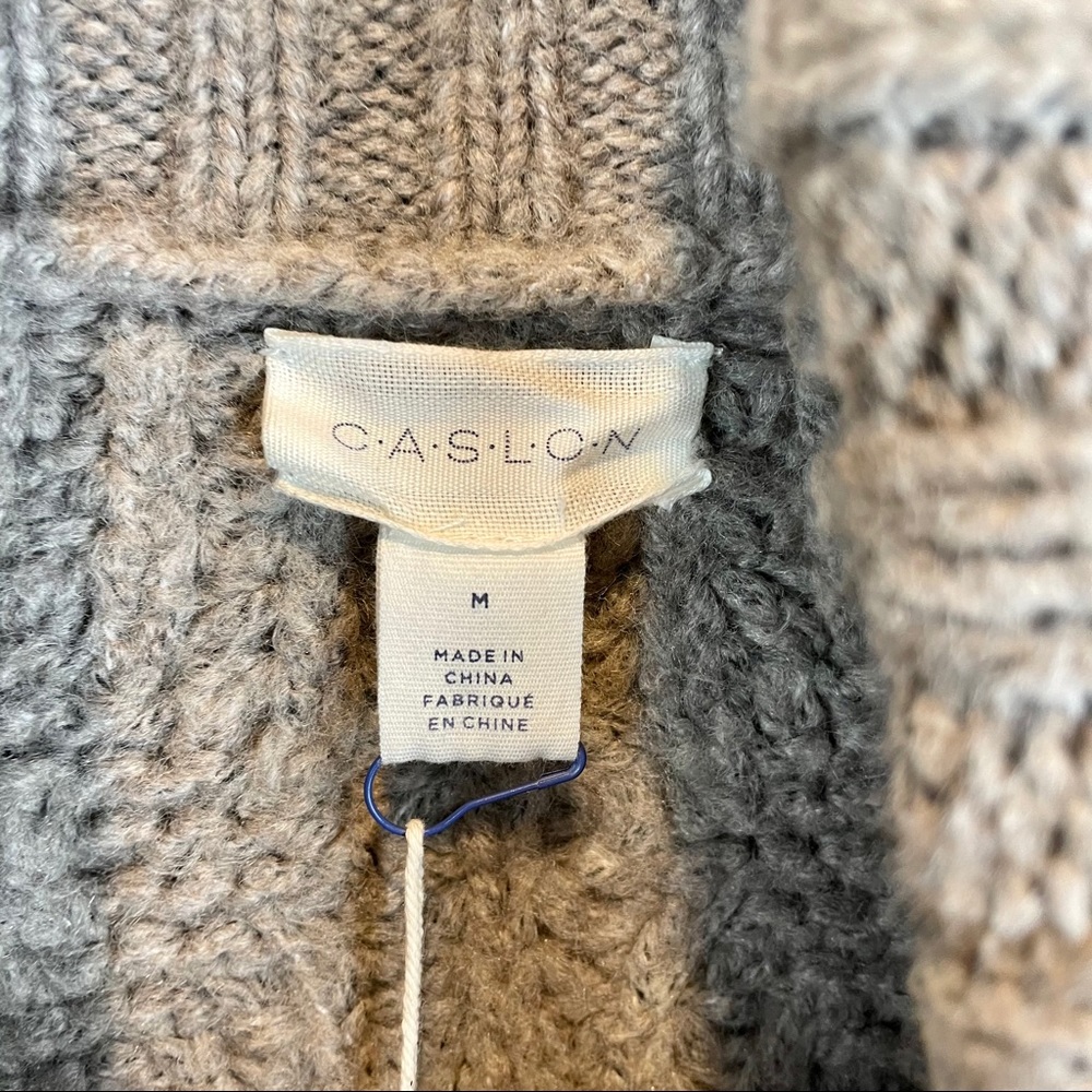 NWT CASLON Taupe Chunky Turtle Neck Sweater Size M - Picture 7 of 10